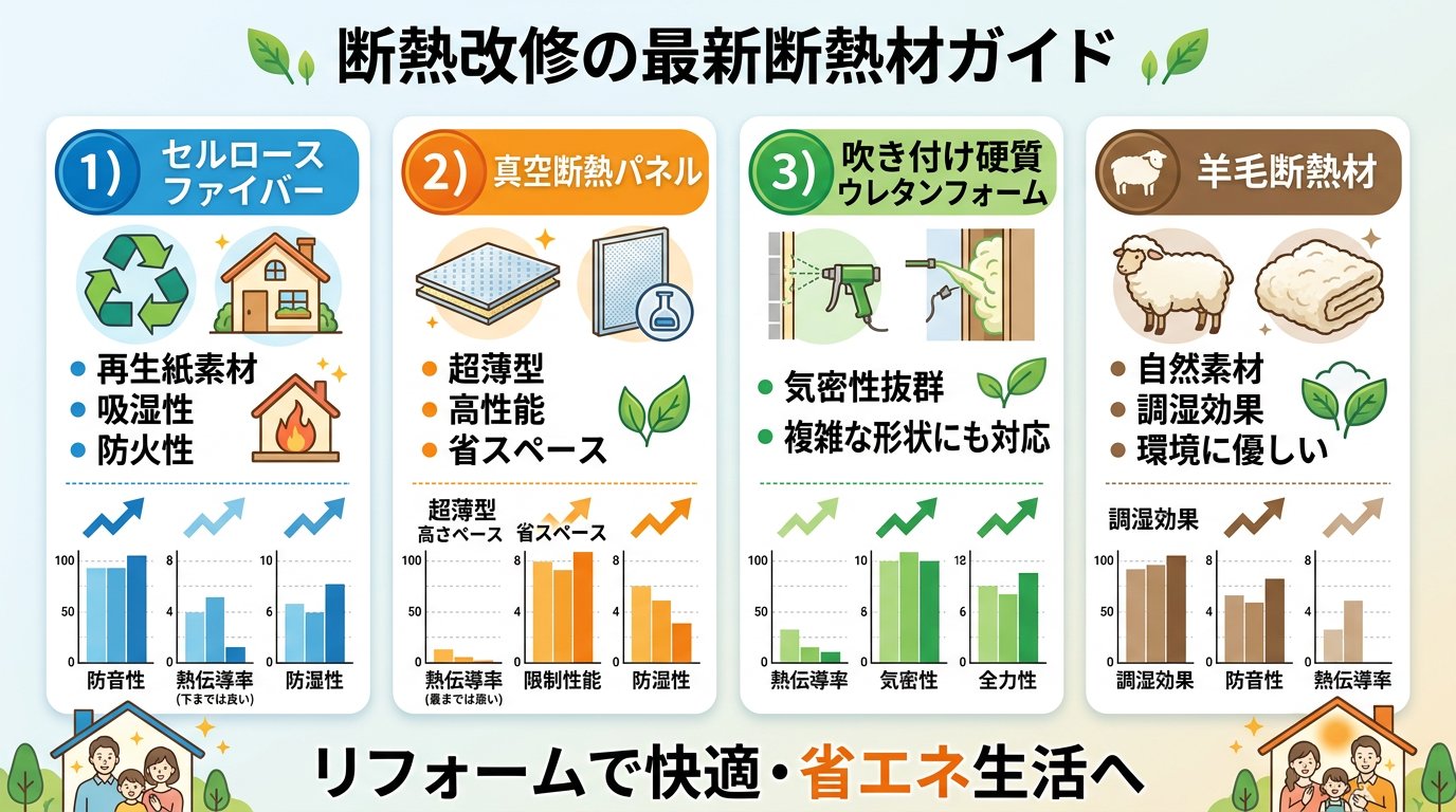 断熱改修における最新の断熱材と特徴