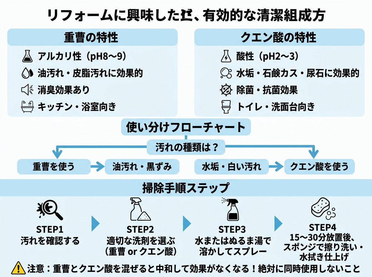 重曹とクエン酸を使った効果的な掃除手順