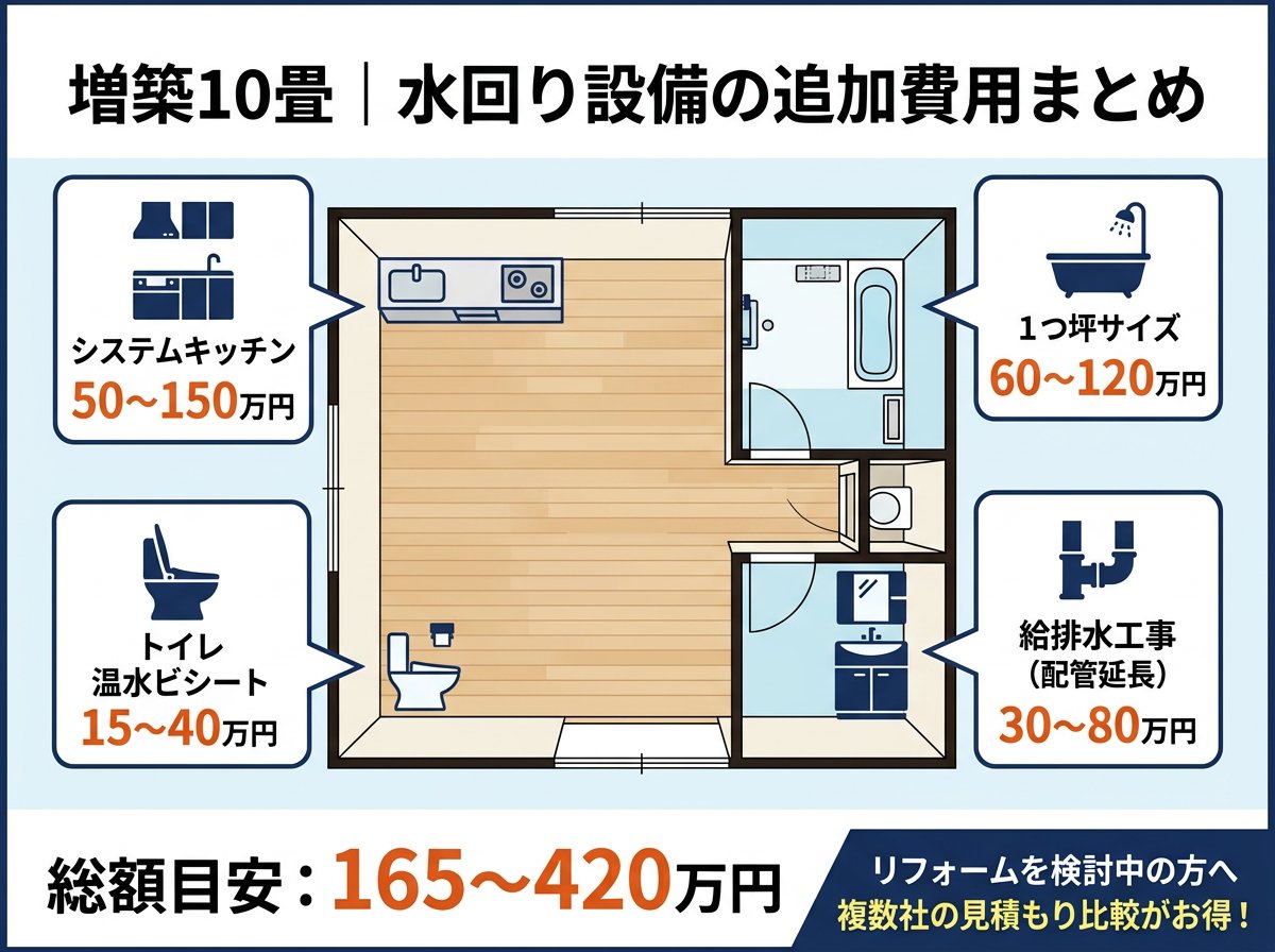 増築10畳の水回り設備追加費用